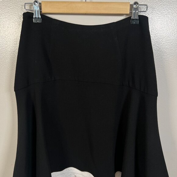 Jonathan Simkhai A-line Skirt Size 4 Black Embroidered Trim Work Office Career - Picture 7 of 8